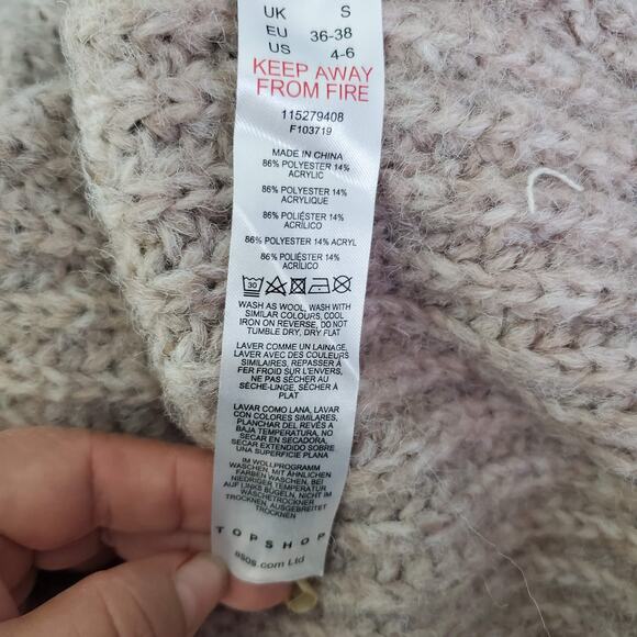 Over Size Beige Chunky Sweater Size S - Picture 5 of 6